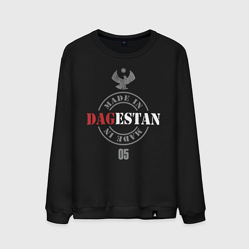 Мужской свитшот Дагестан - печать / Черный – фото 1