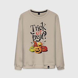 Свитшот хлопковый мужской Кошелек или жизнь!, цвет: миндальный