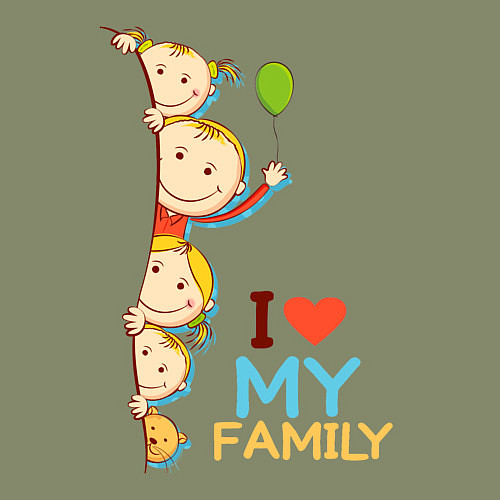 Мужской свитшот Я люблю свою семью / Авокадо – фото 3
