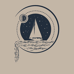 Свитшот хлопковый мужской Вокруг света под парусами, цвет: миндальный — фото 2