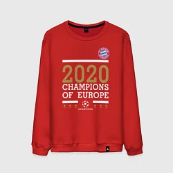 Свитшот хлопковый мужской FC Bayern Munchen Champions of Europe 2020, цвет: красный