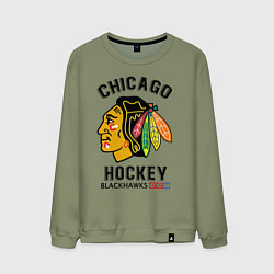 Свитшот хлопковый мужской CHICAGO BLACKHAWKS NHL, цвет: авокадо