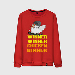 Свитшот хлопковый мужской PUBG Winner Chicken Dinner, цвет: красный