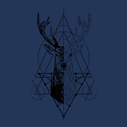 Свитшот хлопковый мужской Polygonal deer, цвет: тёмно-синий — фото 2