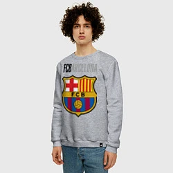 Свитшот хлопковый мужской Barcelona FC, цвет: меланж — фото 2