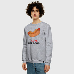 Свитшот хлопковый мужской Love HOT DOGS, цвет: меланж — фото 2