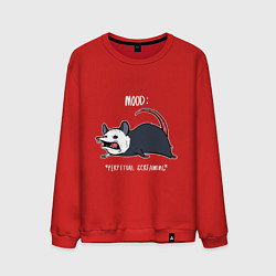 Свитшот хлопковый мужской Настроение: Кричать и лежать, цвет: красный