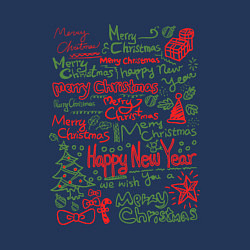 Свитшот хлопковый мужской Marry Christmas, цвет: тёмно-синий — фото 2