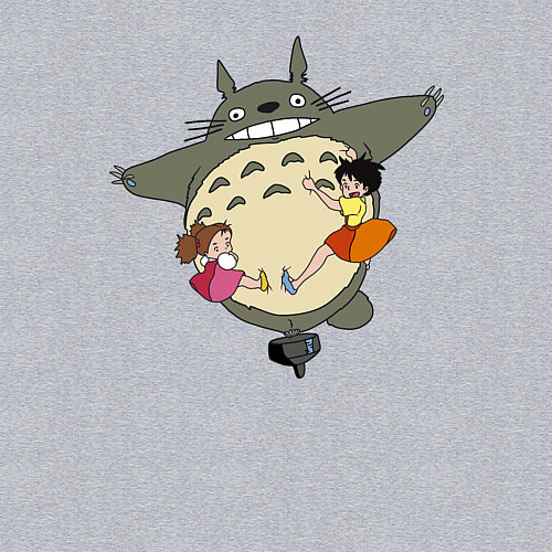 Мужской свитшот Тоторо и девочки / Меланж – фото 3