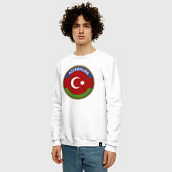 Свитшот хлопковый мужской Азербайджан, цвет: белый — фото 2
