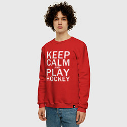 Свитшот хлопковый мужской K C a Play Hockey, цвет: красный — фото 2