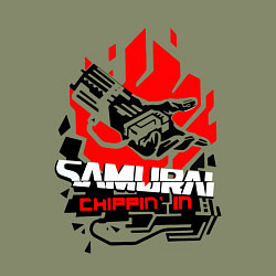 Свитшот хлопковый мужской CYBERPUNK 2077 SAMURAI, цвет: авокадо — фото 2