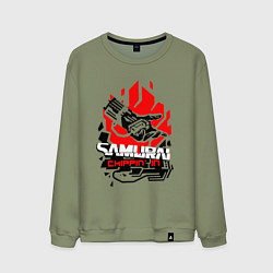 Свитшот хлопковый мужской CYBERPUNK 2077 SAMURAI, цвет: авокадо