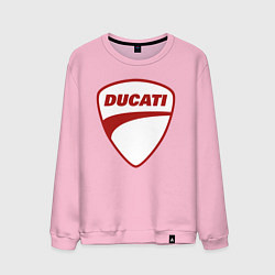 Свитшот хлопковый мужской Ducati Logo Дукати Лого Z, цвет: светло-розовый