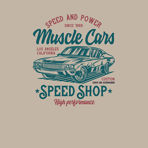 Мужской свитшот Машина / Миндальный – фото 3