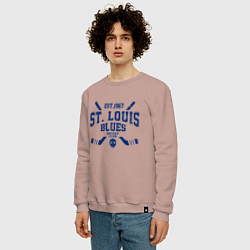 Свитшот хлопковый мужской Сент-Луис Блюз, цвет: пыльно-розовый — фото 2
