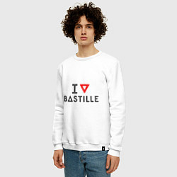 Свитшот хлопковый мужской I love Bastille, цвет: белый — фото 2