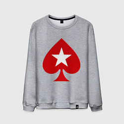 Свитшот хлопковый мужской Покер Пики Poker Stars, цвет: меланж