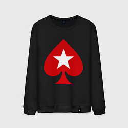 Свитшот хлопковый мужской Покер Пики Poker Stars, цвет: черный