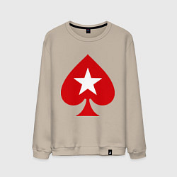 Свитшот хлопковый мужской Покер Пики Poker Stars, цвет: миндальный