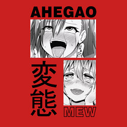 Свитшот хлопковый мужской Ahegao, цвет: красный — фото 2