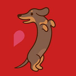 Свитшот хлопковый мужской Такса, цвет: красный — фото 2