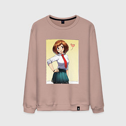 Свитшот хлопковый мужской Ochako Uraraka, цвет: пыльно-розовый