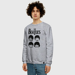 Свитшот хлопковый мужской The Beatles Liverpool Four, цвет: меланж — фото 2