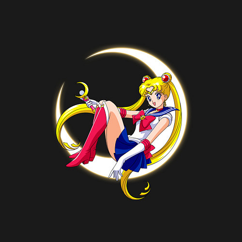 Мужской свитшот Sailor Moon / Черный – фото 3