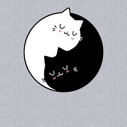 Свитшот хлопковый мужской Yin and Yang cats, цвет: меланж — фото 2