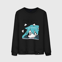 Свитшот хлопковый мужской Грусть, цвет: черный