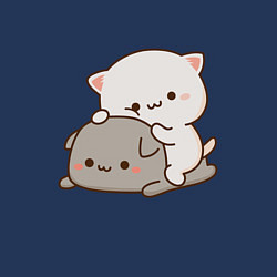 Свитшот хлопковый мужской Милые котики, цвет: тёмно-синий — фото 2