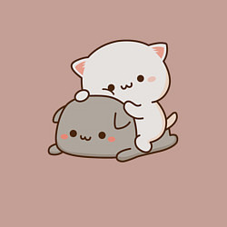 Свитшот хлопковый мужской Милые котики, цвет: пыльно-розовый — фото 2