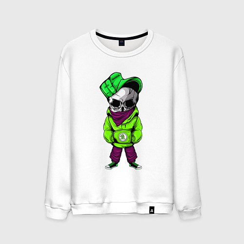 Мужской свитшот Skoda Skull Z / Белый – фото 1