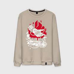 Свитшот хлопковый мужской Cyberpunk 2077 SAMURAI, цвет: миндальный