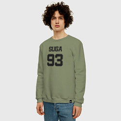Свитшот хлопковый мужской BTS - Suga 93, цвет: авокадо — фото 2