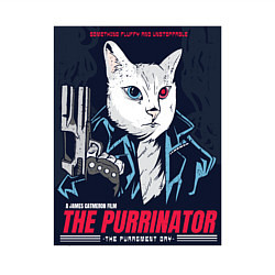 Свитшот хлопковый мужской Кот Терминатор пародия, цвет: белый — фото 2