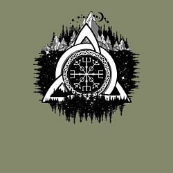 Свитшот хлопковый мужской Вегвизир Рунический Компас, цвет: авокадо — фото 2