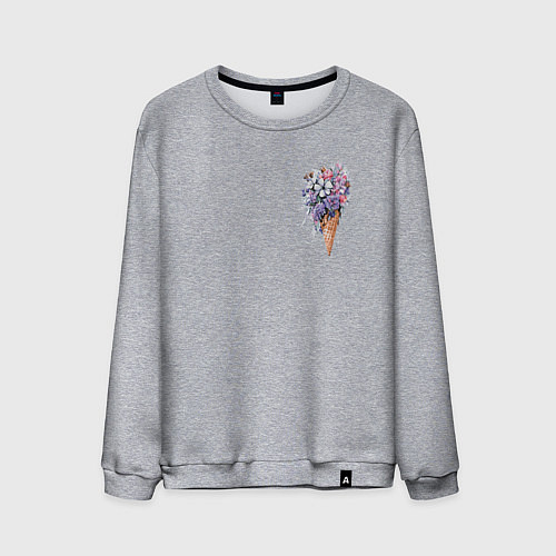 Мужской свитшот Цветочное мороженое / Меланж – фото 1