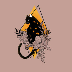 Свитшот хлопковый мужской Cat in flowers, цвет: пыльно-розовый — фото 2