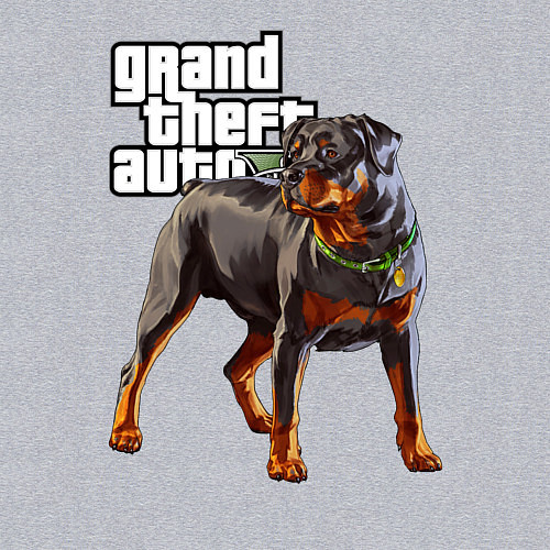 Мужской свитшот ЧОП - ротвейлер из GTA 5 / Меланж – фото 3