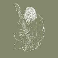 Свитшот хлопковый мужской Курт Кобейн Арт 05, цвет: авокадо — фото 2