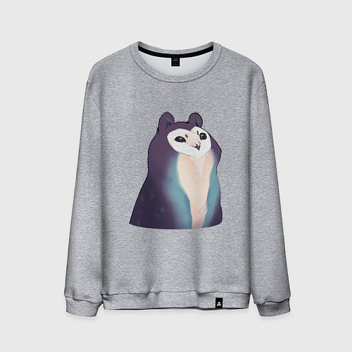 Мужской свитшот Необычная сова / Меланж – фото 1