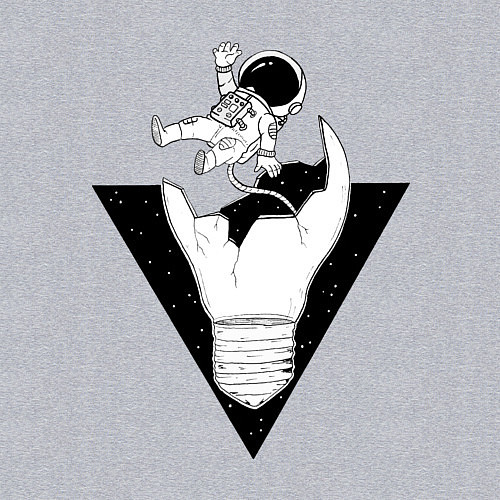 Мужской свитшот Космонавт падает / Меланж – фото 3