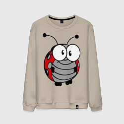 Свитшот хлопковый мужской Удивленная божья коровка, цвет: миндальный