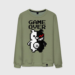 Свитшот хлопковый мужской MONOKUMA GAME OVER, цвет: авокадо