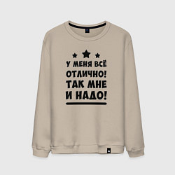 Мужской свитшот Все отлично Надпись
