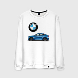 Свитшот хлопковый мужской BMW X6, цвет: белый