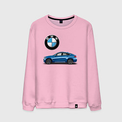 Свитшот хлопковый мужской BMW X6, цвет: светло-розовый
