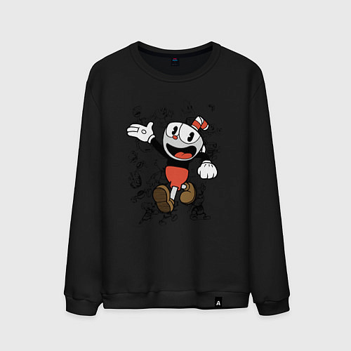 Мужской свитшот CUPHEAD / Черный – фото 1
